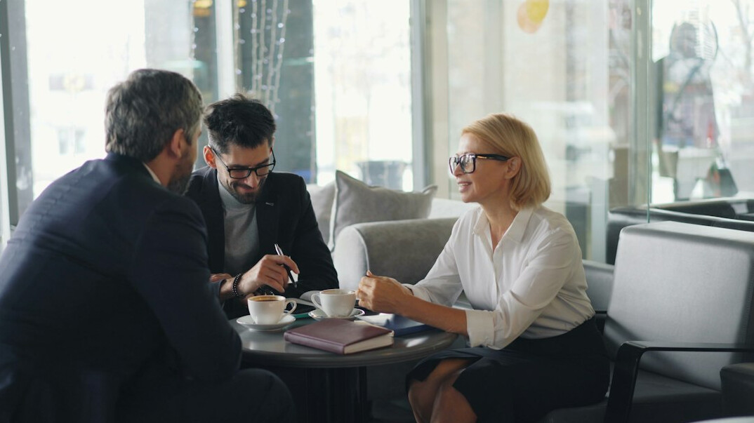business executives in meeting