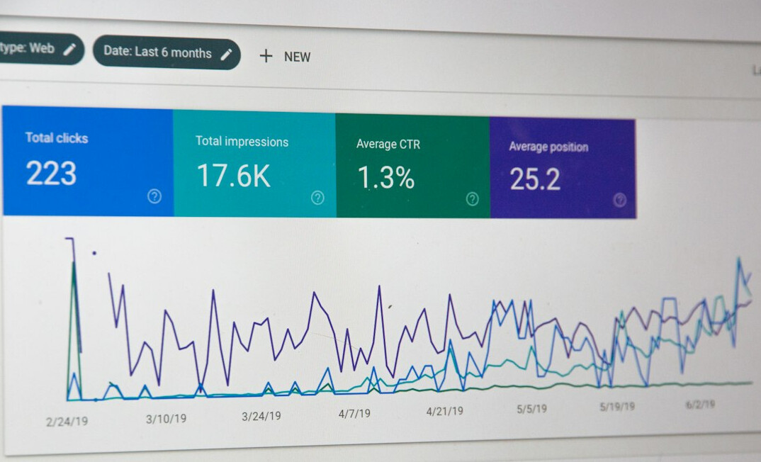 data charts on screen